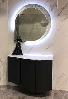 Мебель для ванной комнаты CEZARES RIALTO 104 см правосторонняя Nero grafite 55171 + 55177 7896