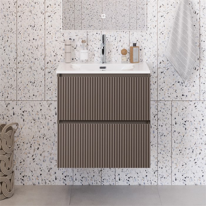 Тумба с раковиной подвесная BelBagno UNO-MINI-500-2C-SO-CO Бежевый матовый, раковина белая BB-8099-3-50 12865 - фото 155287