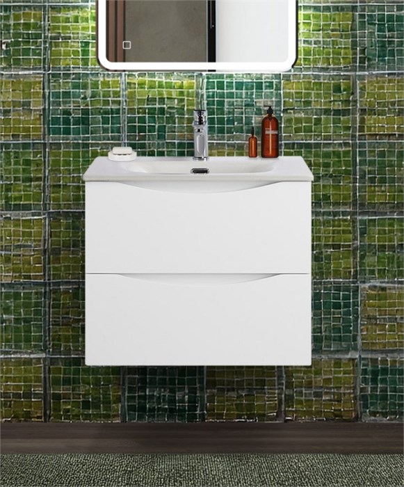 Тумба с раковиной подвесная BelBagno MARINO-CER-N-600-2C-SO-BL-P Bianco Lucido, раковина белая BB-8099-60 12987 - фото 155388