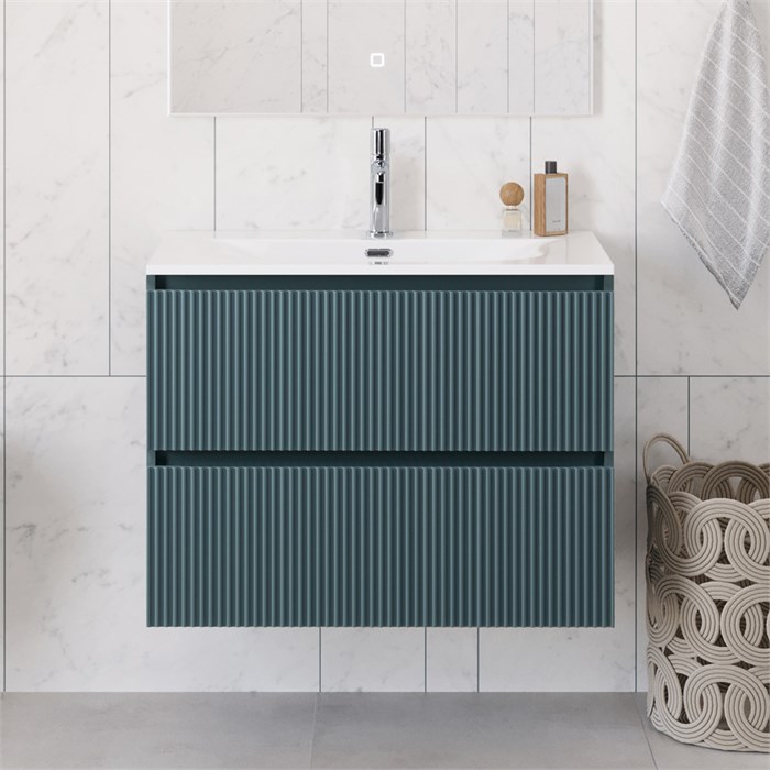 Тумба с раковиной подвесная BelBagno UNO-900-2C-SO-AO Голубой матовый, раковина белая BB-8099-90 12891 - фото 155443