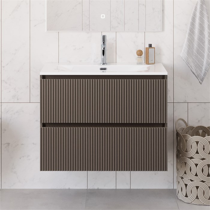 Тумба с раковиной подвесная BelBagno UNO-900-2C-SO-CO Бежевый матовый, раковина белая BB-8099-90 12890 - фото 155535