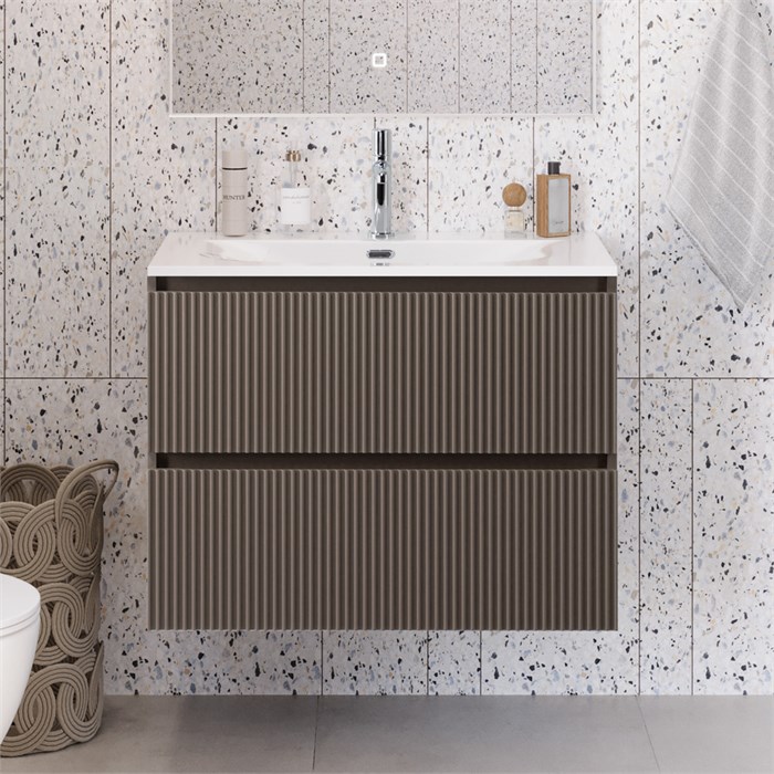 Тумба с раковиной подвесная BelBagno UNO-MINI-700-2C-SO-CO Бежевый матовый, раковина белая BB-8099-3-70 12900 - фото 155685