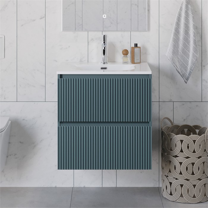 Тумба с раковиной подвесная BelBagno UNO-700-2C-SO-AO Голубой матовый, раковина белая BB-8099-70 12754 - фото 155834