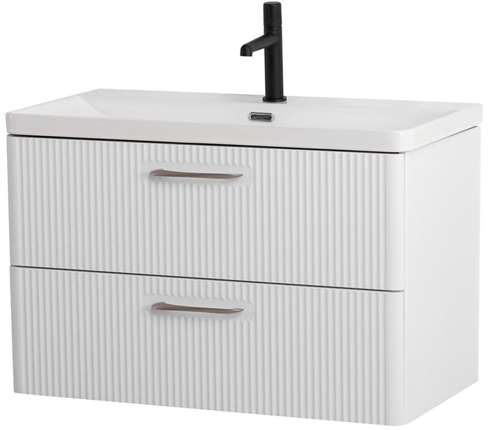 Подвесная тумба с раковиной Belbagno DUE, 80 см Белый металлик DUE-800-2C-SO-BM-P + BB-8076-3-80 11466 - фото 155954