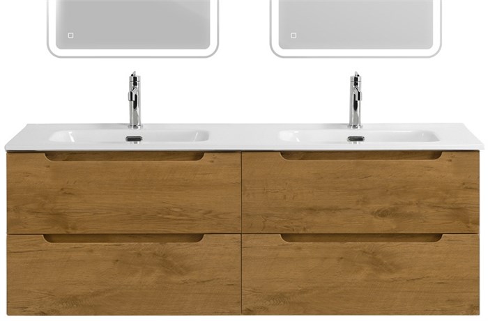 Тумба BelBagno ETNA-1400-4C-SO-2-RN с 2-й раковиной BelBagno BB1400-2-ETL, Rovere Nature 10901 - фото 156191
