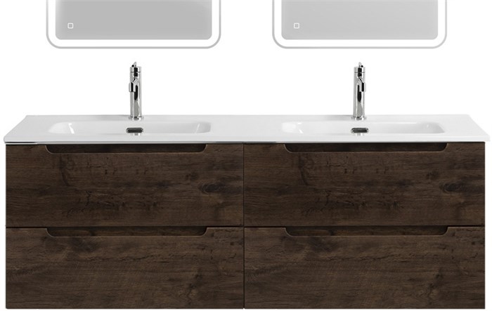 Тумба BelBagno ETNA-1400-4C-SO-2-RW с 2-й раковиной BelBagno BB1400-2-ETL, Rovere Moro 10903 - фото 156201