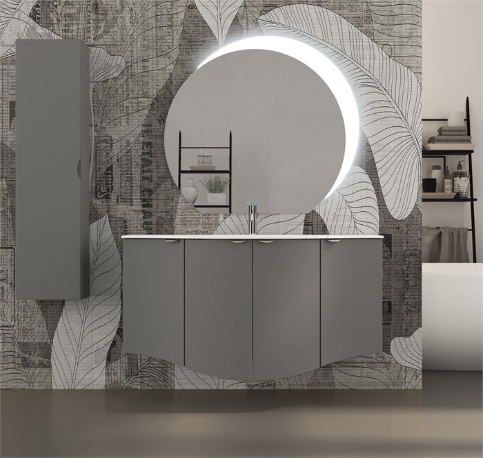 Мебель для ванной комнаты CEZARES RIALTO 136 см одна чаша Grigio nuvola 55219 + 55220 + 55221 7902 - фото 157536
