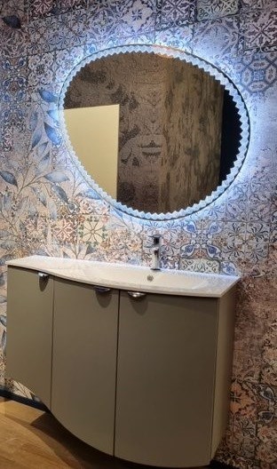 Мебель для ванной комнаты CEZARES RIALTO 104 см правосторонняя Grigio nuvola 55219 + 55221 7892 - фото 157573