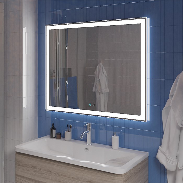 Зеркало BelBagno SPC-GRT-1000-800-LED-TCH-SND со встроенной подсветкой, голосовым управлением и подогревом SPC-GRT-1000-800-LED-TCH-SND - фото 158981