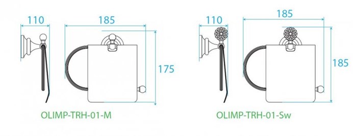 Держатель для туалетной бумаги, Бронза Cezares OLIMP-TRH-02-Sw OLIMP-TRH-02-Sw - фото 166307