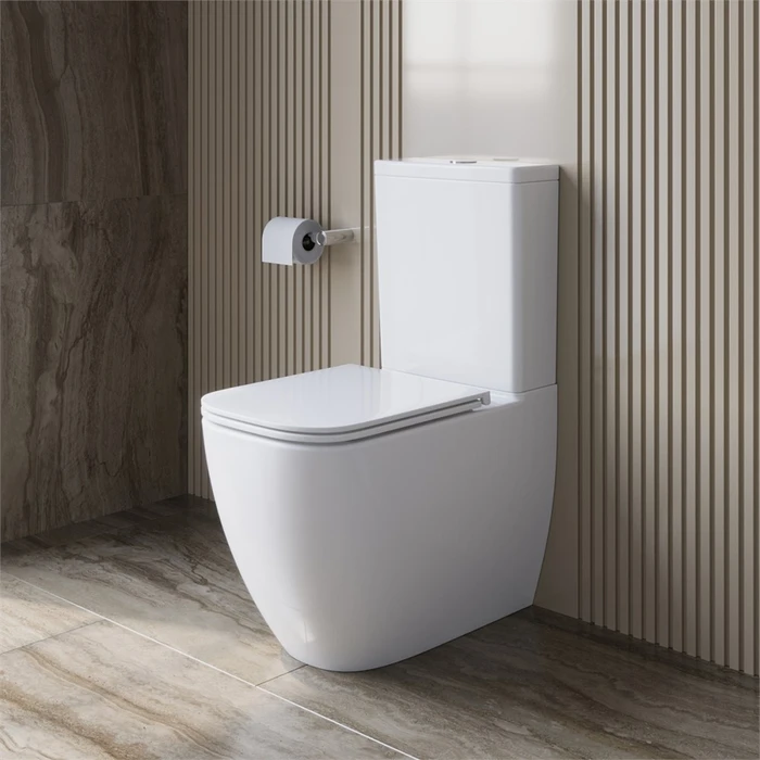 Унитаз-компакт безободковый с сиденьем и смывом TORNADO BelBagno LUCE-TOR BB2197CP-TOR/SC + BB2197T 11640