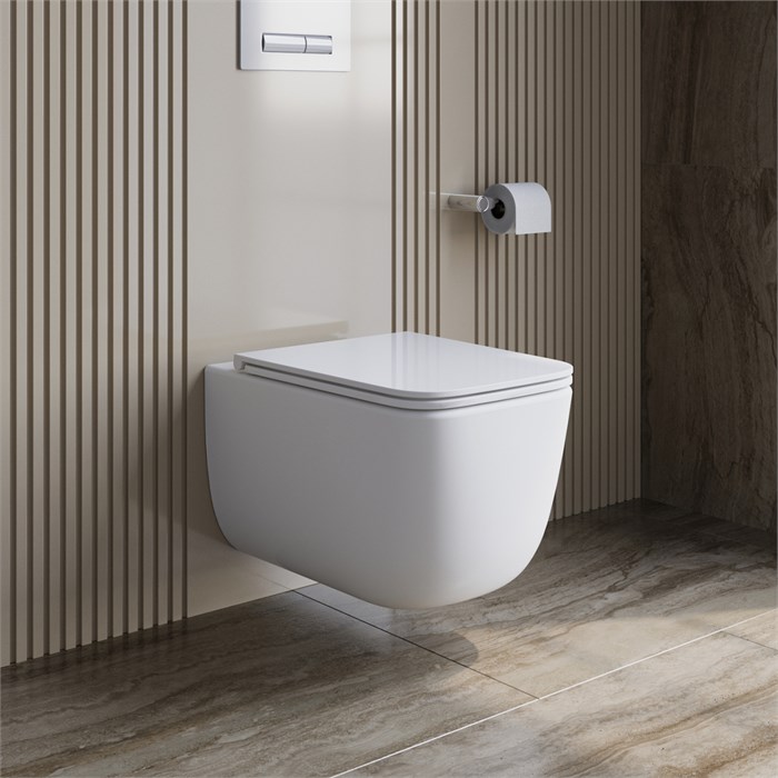 Унитаз подвесной безободковый с сиденьем и смывом TORNADO BelBagno LUCE-TOR BB076CH-TOR/SC BB076CH-TOR/SC - фото 167195