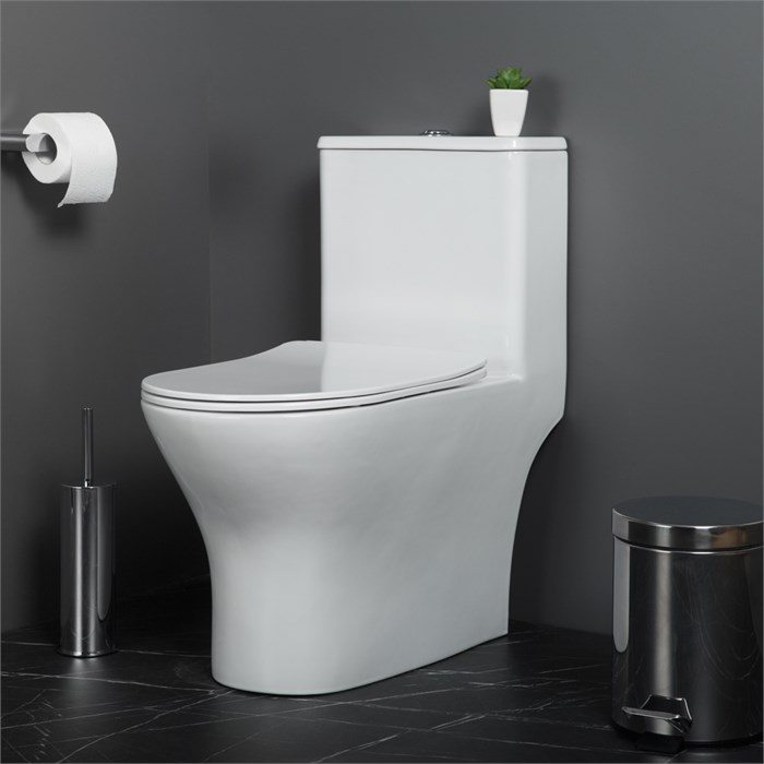 Унитаз моноблок с сиденьем BelBagno LOUNGE BB8618CPR-MN/SC BB8618CPR-MN/SC - фото 167240