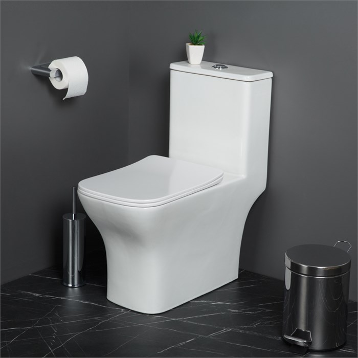 Унитаз-моноблок безободковый с сиденьем BelBagno NEON BB8617CPR-MN/SC BB8617CPR-MN/SC - фото 167293