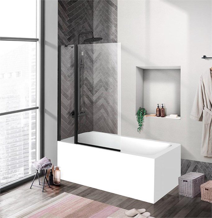 Шторка на ванну BelBagno UNO-V-11-100/150-C-NERO UNO-V-11-100/150-C-NERO - фото 172110