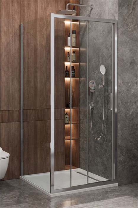Душевой уголок Cezares MOLVENO-AHF-31-90/100-C-CR-IV, 90х100х195, профиль хром, стекло прозрачное MOLVENO-AHF-31-90/100-C-CR-IV - фото 172983