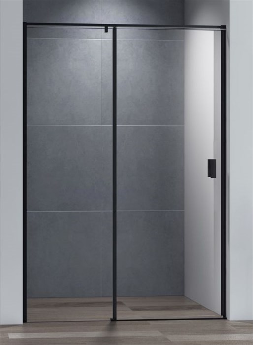 Душевая дверь Cezares URBAN-B-12-130-C-NERO, 130х195, профиль черный, стекло прозрачное URBAN-B-12-130-C-NERO - фото 173418