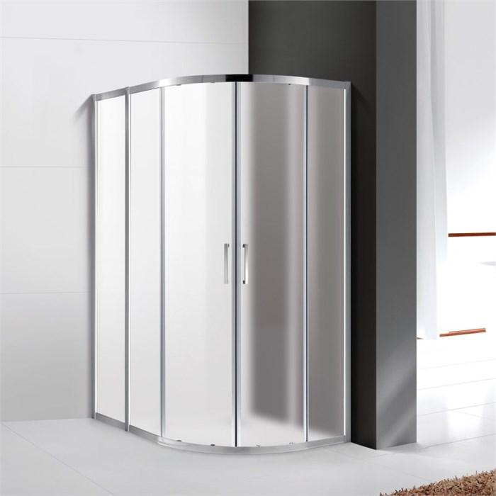 Душевой уголок Cezares MOLVENO-RH-2-120/100-P-Cr, 120х100х195, профиль хром, стекло Punto матовое MOLVENO-RH-2-120/100-P-Cr - фото 173583