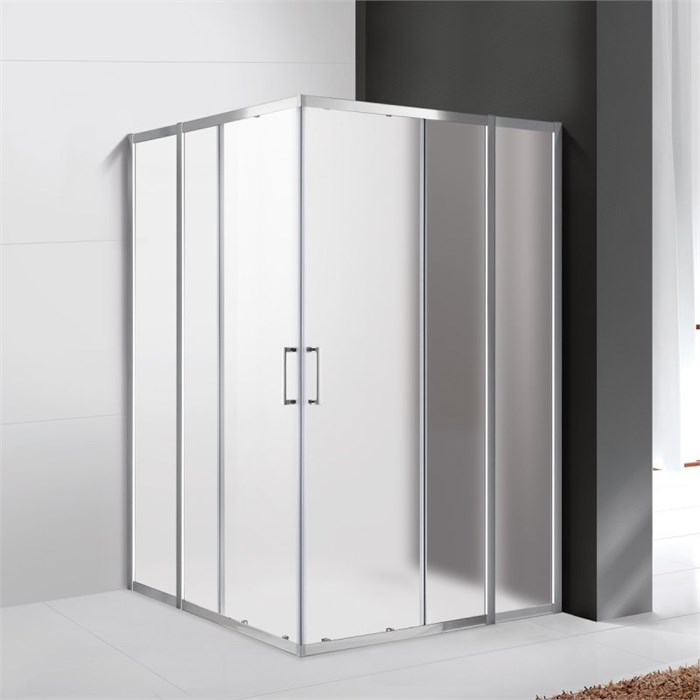 Душевой уголок Cezares MOLVENO-AH-22-130/120-P-Cr, 130х120х195, профиль хром, стекло Punto матовое MOLVENO-AH-22-130/120-P-Cr - фото 173986