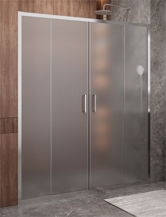 Дверь в проём Cezares MOLVENO-BF-2-170-P-Cr, 170х195, профиль хром, стекло Punto матовое MOLVENO-BF-2-170-P-Cr - фото 176210