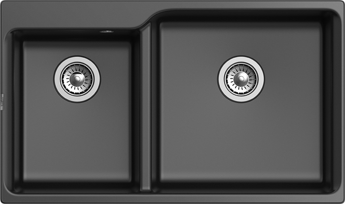 RIVELATO Мойка AXEL 90D  2-чаши 870*520мм antracite арт. X-90D antracite - фото 180498