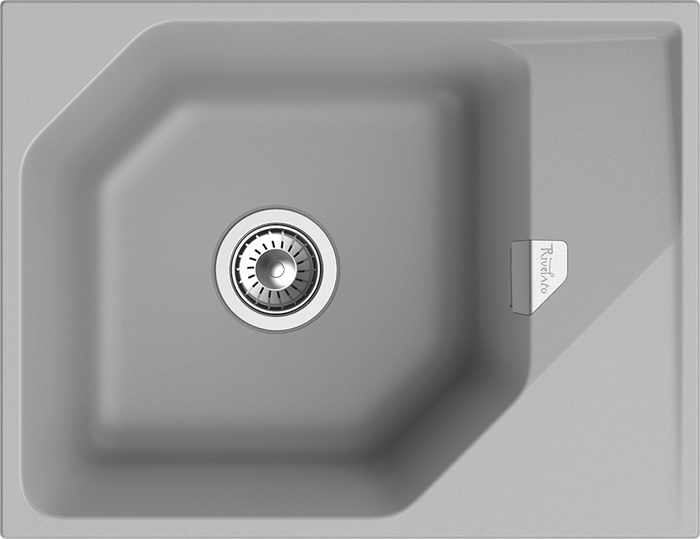 RIVELATO Мойка LOCUS 65  1-чаш 650*500 grigio metallizzato арт. LS-65 grigio metallizzato - фото 180698