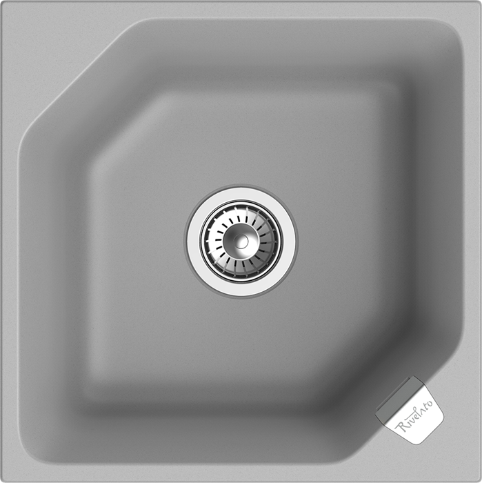 RIVELATO Мойка LOCUS 50  1-чаш 500*500 grigio metallizzato арт. LS-50 grigio metallizzat - фото 180715