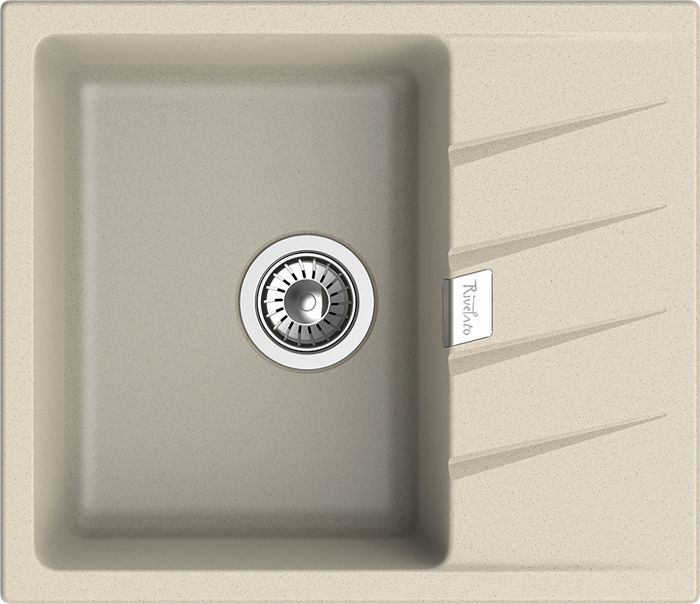 RIVELATO Мойка RAUM 58  1-чаша 580*500мм beige scuro арт. RM-58 beige scuro - фото 180745
