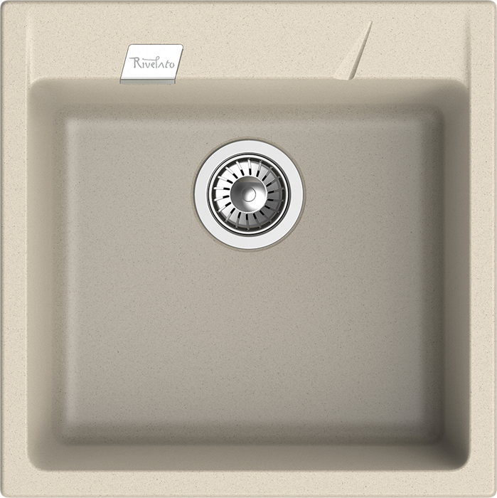 RIVELATO Мойка RAUM 50  1-чаша 500*510мм beige scuro арт. RM-50 beige scuro - фото 180762
