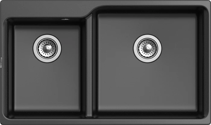 RIVELATO Мойка кварц  Axel 90D  2-чаш  870*520  nero арт. X-90D nero