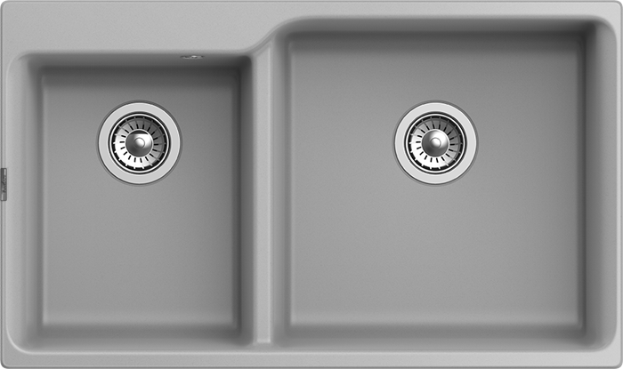 RIVELATO Мойка AXEL 90D  2-чаши 870*520мм grigio metallizzato арт. X-90D grigio metallizzato - фото 180787