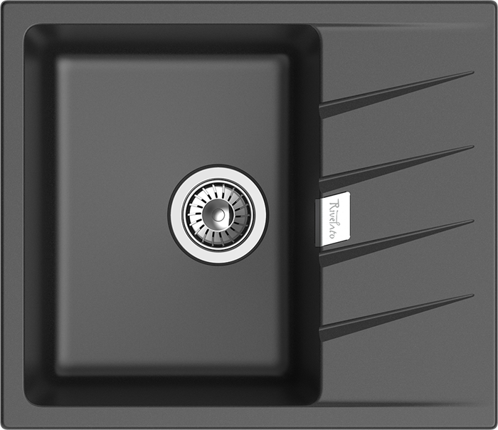 RIVELATO Мойка RAUM 58  1-чаша 580*500мм antracite арт. RM-58 antracite - фото 180838