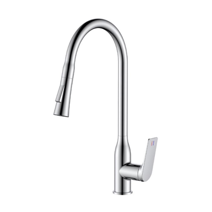 Смеситель для кухни Haiba с выдвижным изливом, хром (HB73816) HB73816 - фото 181739