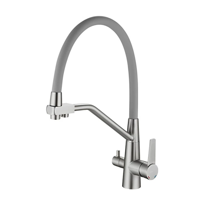 Смеситель для кухни Haiba с подключением фильтра воды, сатин (HB76822) HB76822