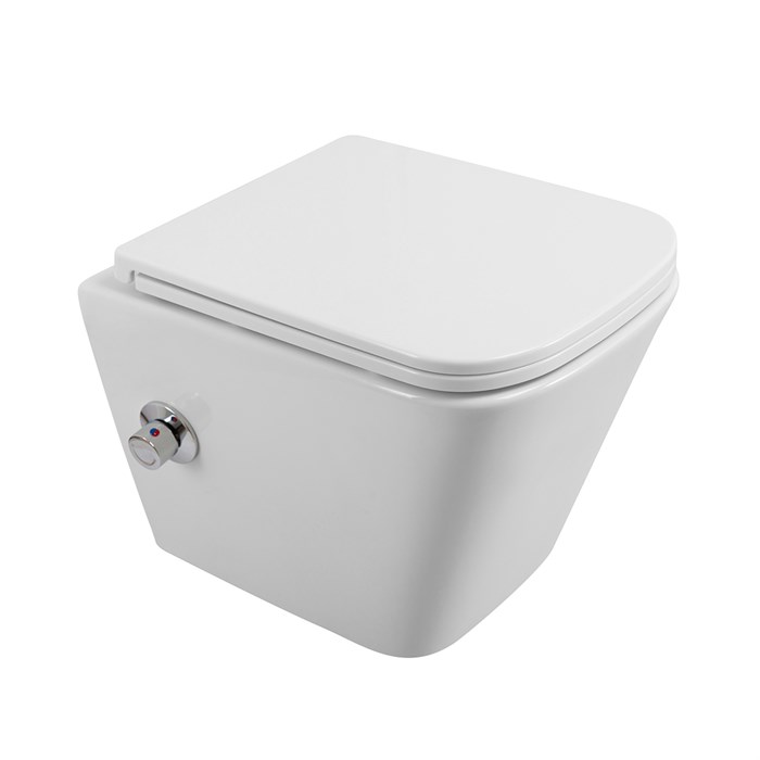 Унитаз подвесной с сиденьем, функцией биде и смесителем BelBagno DUE BB3103CHR-BS/SC 193303 - фото 188992