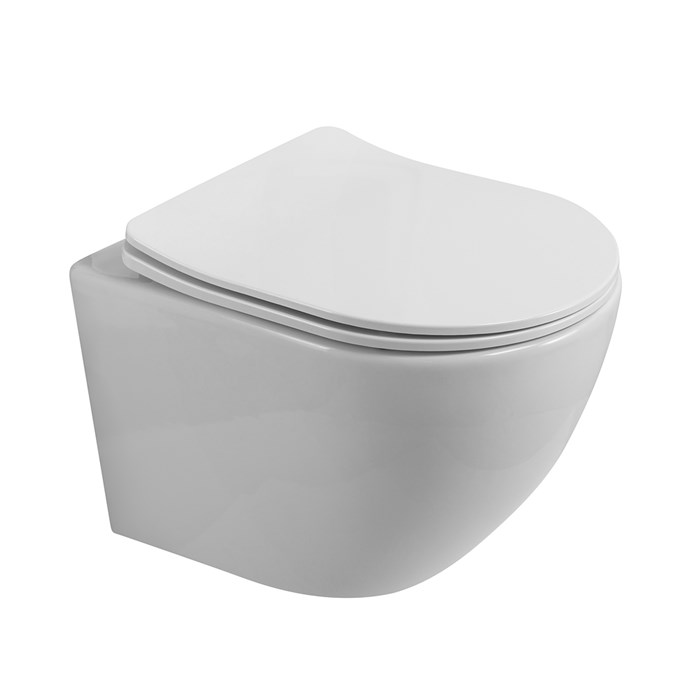 Унитаз подвесной безободковый с сиденьем BelBagno UNO 2.1 BB7006CHR/SC 202434 - фото 189071