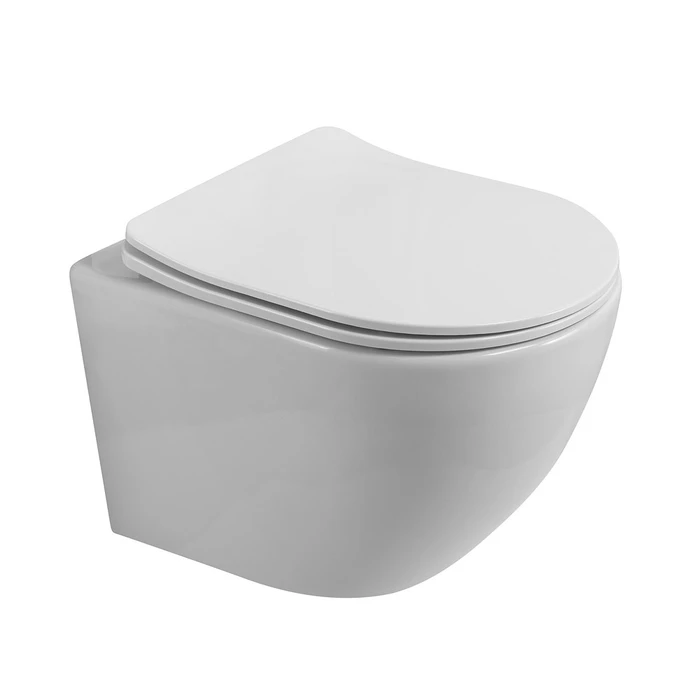 Унитаз подвесной безободковый с сиденьем BelBagno UNO 2.1 BB7006CHR/SC 202434