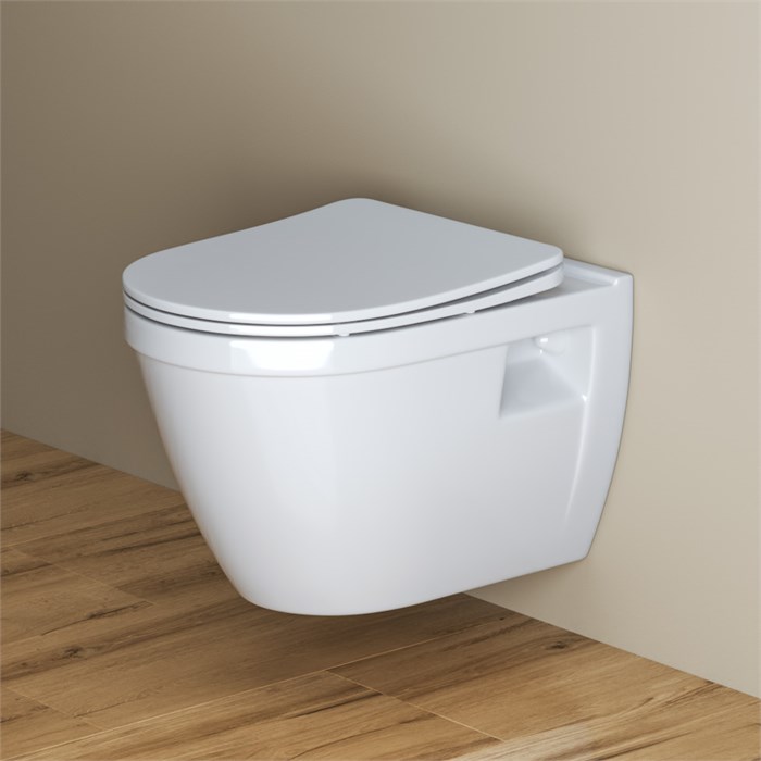 Унитаз подвесной безободковый с сиденьем BelBagno LOTO BB070CHR/SC 193297 - фото 189129