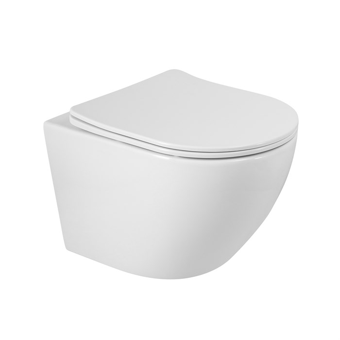 Унитаз подвесной безободковый с сиденьем BelBagno SFERA-R BB046CHR/SC 202714 - фото 189140