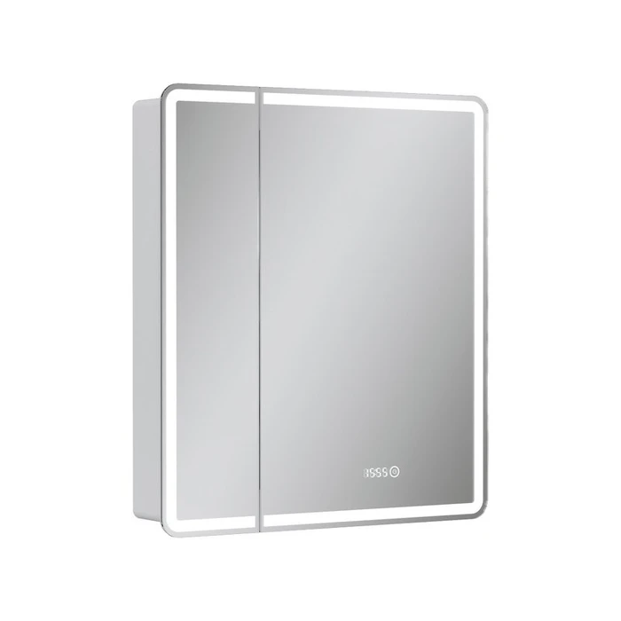 Зеркальный шкаф EQUIL Nice LED 70 с часами белый szNICE70