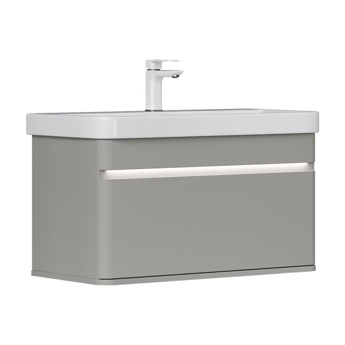 Тумба EQUIL Elegante 80 подвесная 1 ящ. амарок/белый (под раковину 9595-80) tpELGNT80.1Y (9595)-25.27 - фото 192175