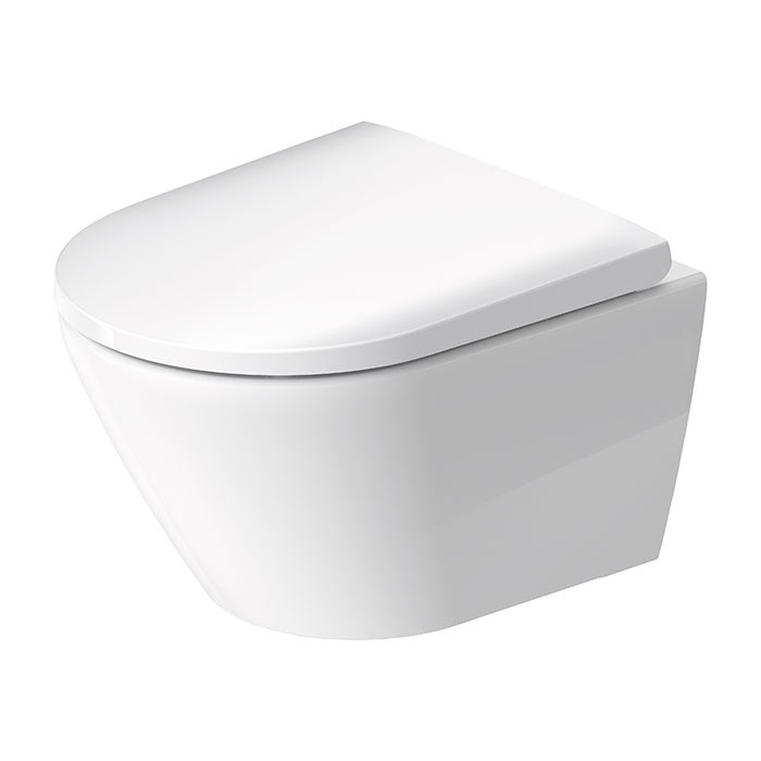 Подвесной унитаз Duravit D-Neo 45880900A1 укороченный, безободковый, с сиденьем микролифт 45880900A1 - фото 193798