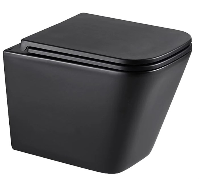 Унитаз подвесной Lemark Florex 9612002 безободковый, с микролифтом, матовый черный 9612002 - фото 193876