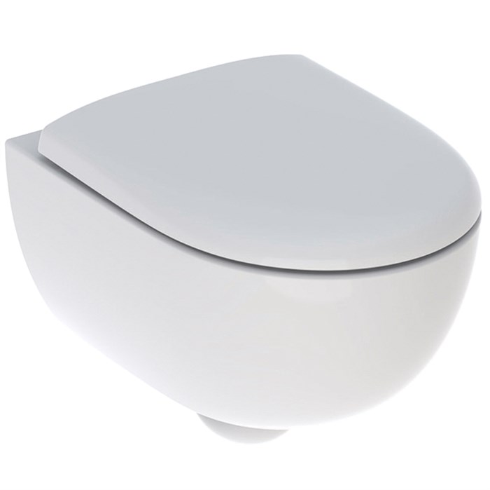 Комплект подвесного укороченного безободкового унитаза Geberit Renova Compact  Rimfree T=49см ,с  сиденьем  и быстросъемной крышкой с микролифтом. 500.803.00.1 500.803.00.1 - фото 194439