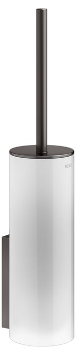 Ершик для унитаза KEUCO EDITION 400 11564359000 с крышкой, в комплекте с хрустальной колбой, с внутренней пластиковой колбой и запасной головкой ершика, подвесной, титан черный шлифованный 11564359000 - фото 194828
