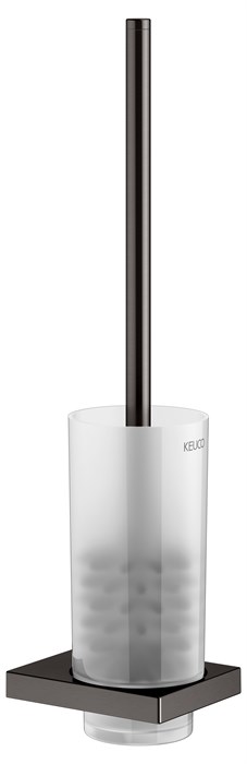 Ершик для унитаза KEUCO EDITION 11, 11164359000 в комплекте с держателем, хрустальной матовой колбой и запасной головкой ершика, подвесной, титан черный шлифованный 11164359000 - фото 194891