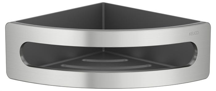 Полочка для ванной Keuco ELEGANCE 11657210001, корзинка для душа, угловая, со съемной пластиковой вставкой, нержавеющая сталь finish/антрацит 11657210001 - фото 195073