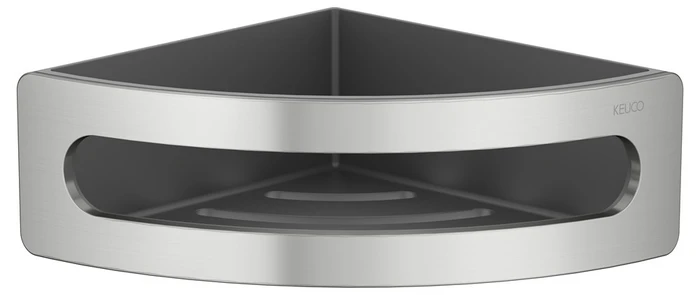 Полочка для ванной Keuco ELEGANCE 11657210001, корзинка для душа, угловая, со съемной пластиковой вставкой, нержавеющая сталь finish/антрацит 11657210001