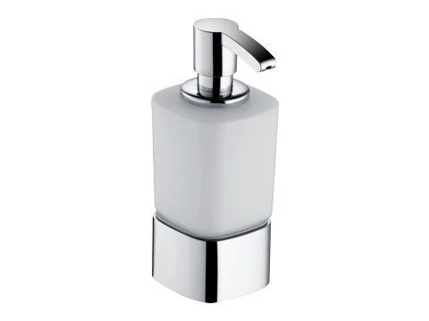 Дозатор для жидкого мыла Keuco ELEGANCE 11653019001, для пенного мыла, в комплекте с держателем и насосиком, настольный, опаловое стекло/хром 11653019001
