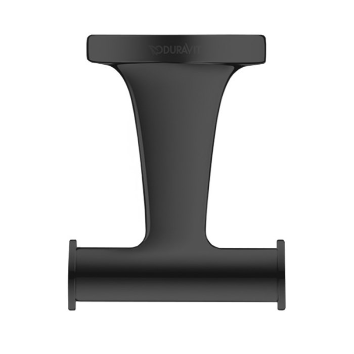 Крючок для ванной Duravit Starck T 0099304600, двойной, неповоротный, латунь, черный 0099304600 - фото 199045